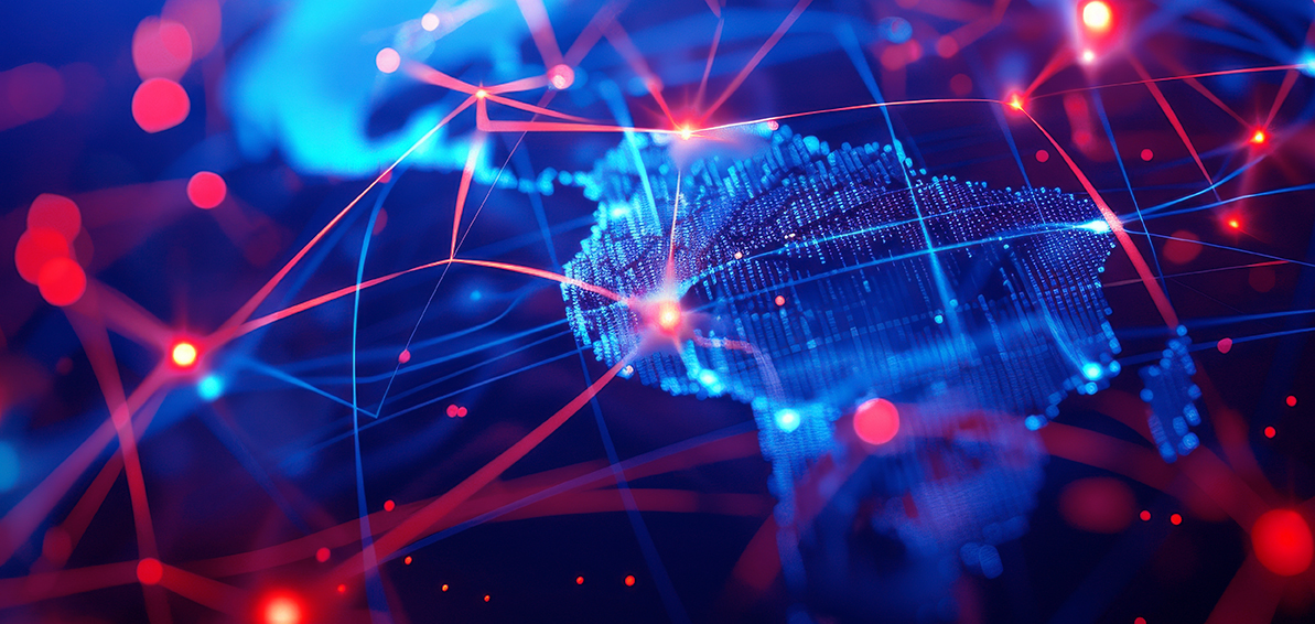digital world with connected points